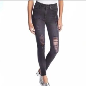 Good American skinny jeans good waist high rise distressed gray women’s size 26